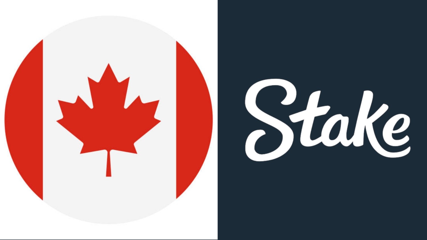 Canadian flag beside the Stake logo, illustrating the question of Stake's legality in Canada