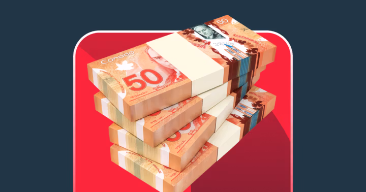 Stacks of Canadian fifty-dollar bills representing rakeback returned over time